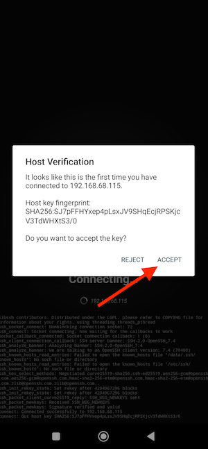 SSH কি ফিঙ্গারপ্রিন্ট গ্রান্ট